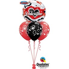 Bouquet 404 To my Valentine Banner Hearts Qualatex #33907 11123-3